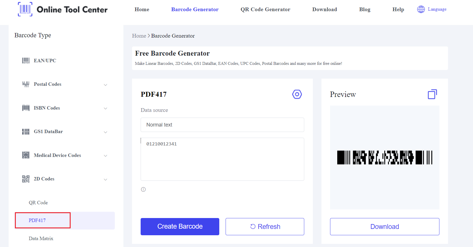 PDF417 Barcode generator.png