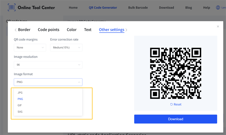QR kod g&ouml;r&uuml;nt&uuml; formatı