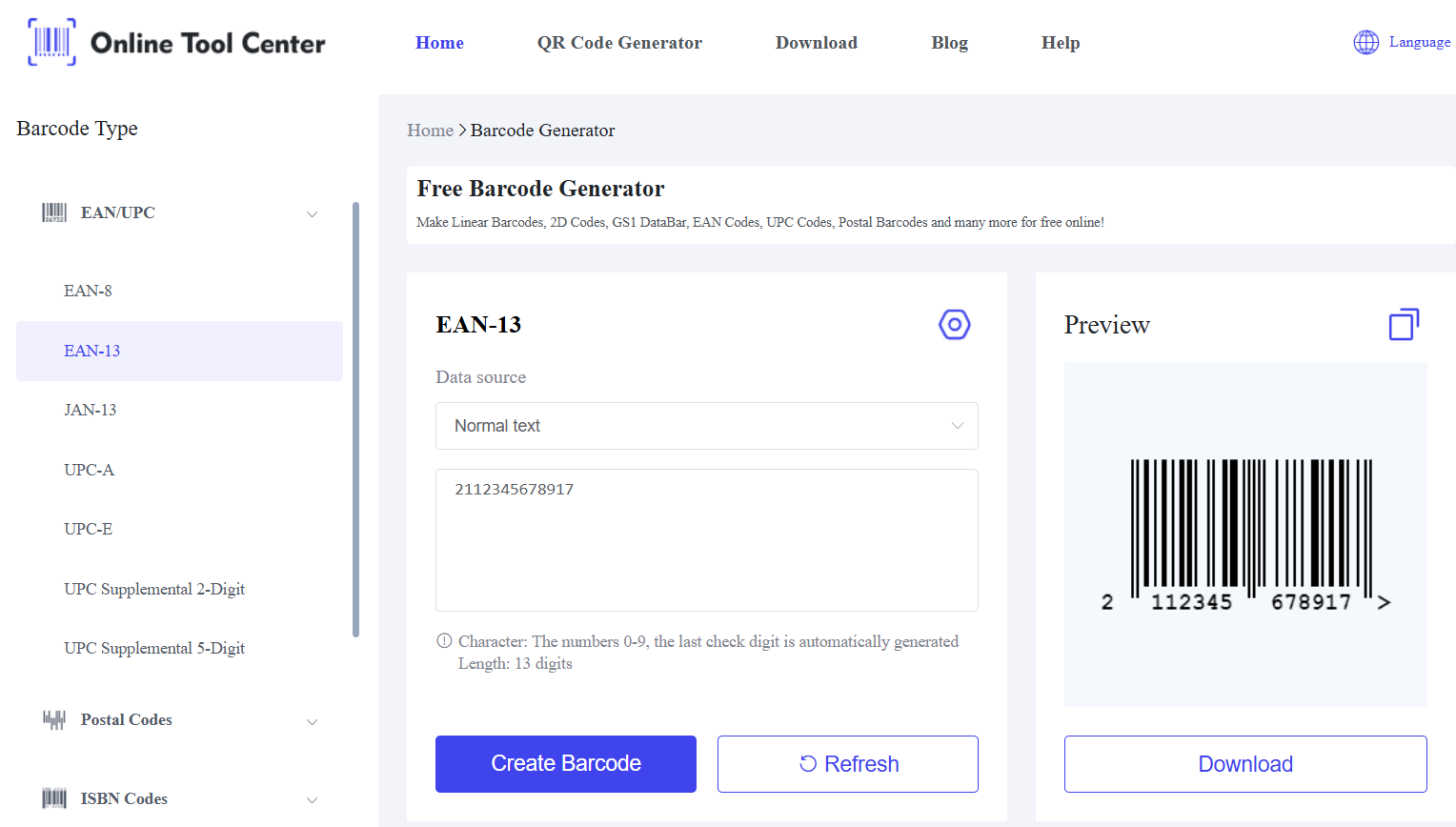 EAN 13 Barcode generatörü