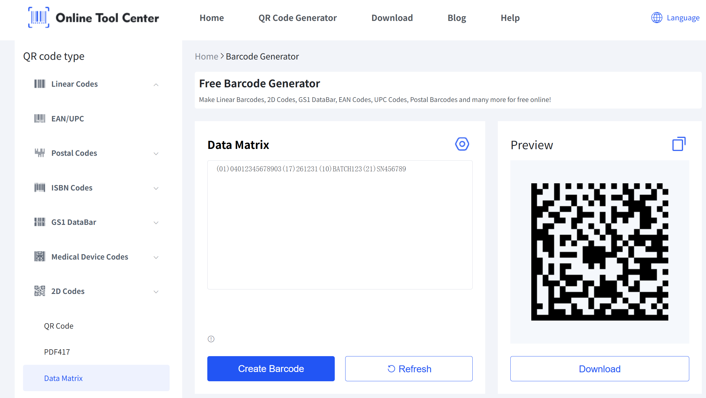 erate datamatriks kodu
