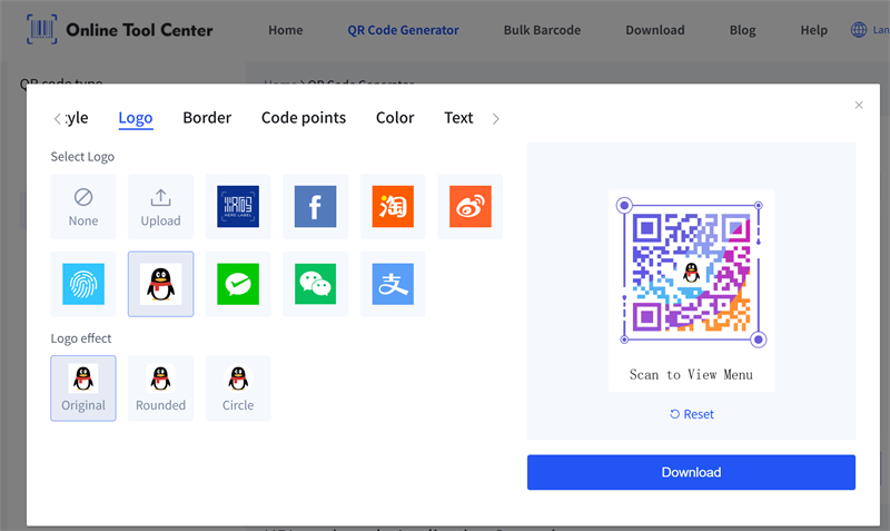 Men&uuml; QR Kodu