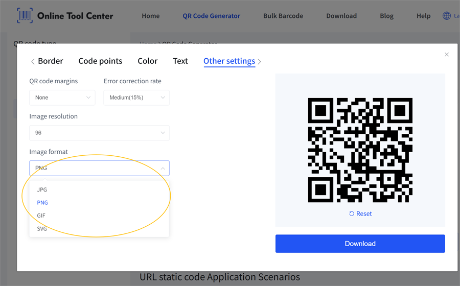 QR kod g&ouml;r&uuml;nt&uuml; formatı