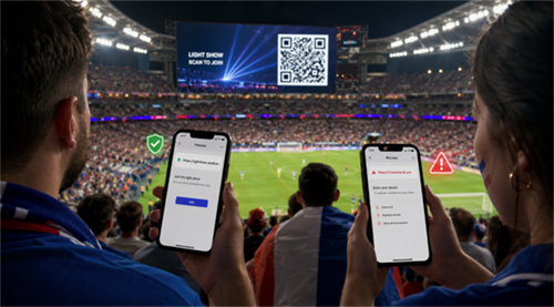 scan qr code at a world cup match Dünya Kupası maçında QR kodunu tara