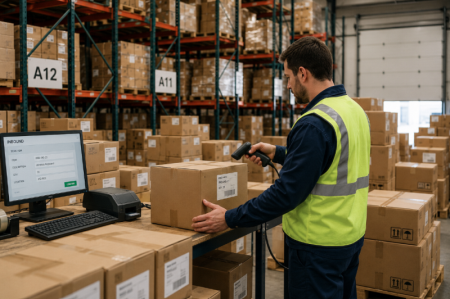 scanning barcodes in warehouse depoda barkodları tarama